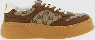 Gucci Sneakers platform GG Gucci in pelle e misto cotone con monogram GG jacquard