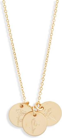 Set & Stones Lily Multi Birth Flower Necklace in Gold/3 Charms at Nordstrom