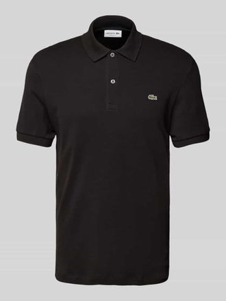Lacoste Regular Fit Poloshirt mit Label-Detail in Black, Gr&ouml;&szlig;e XXXL