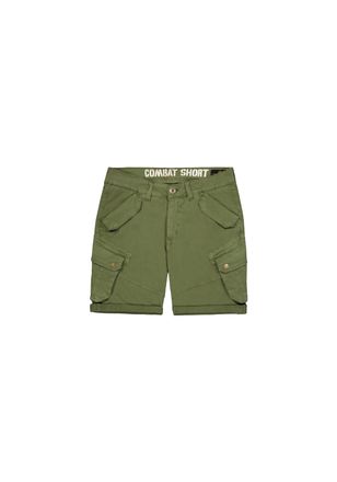 Alpha Industries Shorts ALPHA INDUSTRIES Combat Short, Herren, Gr. 28, Normalgr&ouml;ssen, gr&uuml;n (schwarz olive), Obermaterial: 98% Baumwolle, 2% Elastan; Futter: 100% Baumw