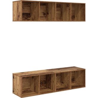 vidaXL Vidaxl - Conjunto De Mueble De Tv 2 Pcs Madera Vieja 37 X 37 X 142.5 Cm