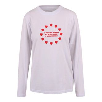 Marco Rambaldi Long Sleeve T-Shirts, female, White, S, Ci Vediamo Long-Sleeve T-Shirt