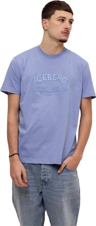 Iceberg 5D F040 Jersey T-Shirt - Heren - T-shirts - Blauw - L - Katoen - Tops