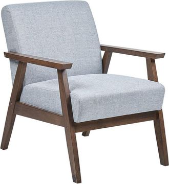 Beliani Beliani - Sillón retro sala de estar tapizado tela estructura madera gris claro Asnes