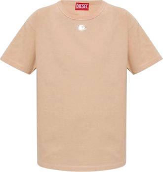 Diesel Beige Crew Neck Logo T-Shirt