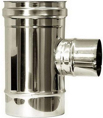 MBM Conector En T 90 Reducido Dn 80 Conducto De Humos Dn 300 Tubo De Acero Inoxidable 316