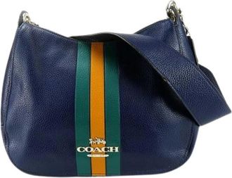 Coach Pre-owned Shoulder Bags, female, Blue, Size: ONE SIZE Pre-owned Leather Shoulder Bag