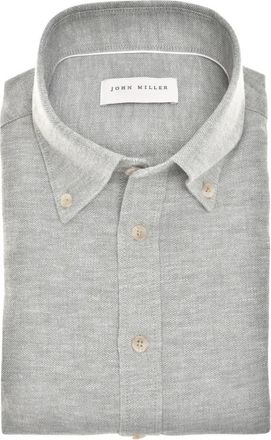 John Miller Overhemd Slim Fit - Heren - Casual Overhemden - Grijs - S - Leer - Overhemden