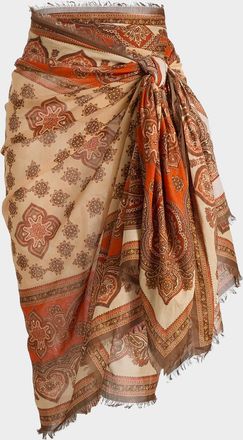 Zimmermann Printed Cotton Pareo Coverup