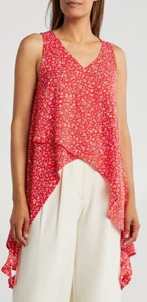 Patrizia Luca Printed Wrap Top in Red at Nordstrom Rack, Size X-Large