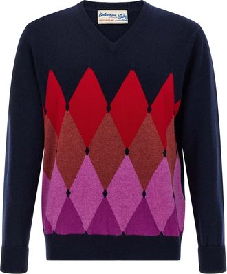 Ballantyne Argyle Pattern Sweater Maglioni Blu-Uomo