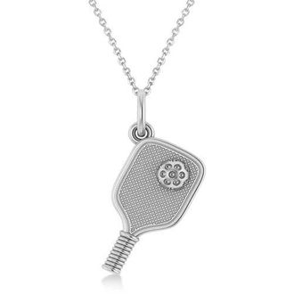 Allurez Womens Pickleball Paddle Pendant Necklace 14K in Large, White Gold at Nordstrom, Size 18