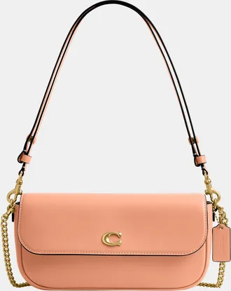 Coach Womens Brook Flap Chain Bag - Orange Leather - One Size