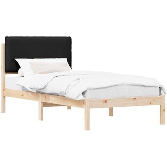 vidaXL Estructura De Cama Con Cabecera Tapizada Negro 100 X 200 Cm Vidaxl