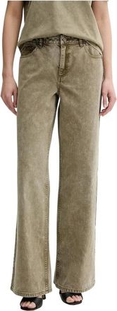 Michael Kors Garef-Dyed Wijde Jeans - Dames - Loose Fit Jeans - Groen - W26 - Katoen - Jeans