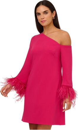 Adrianna Papell Womens Knit Crepe Cocktail Dress in Pink Lace