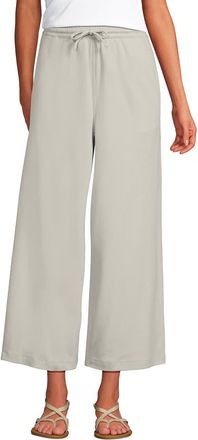 Lands End Sport Knit Pull On Drawstring Wide Leg Crop Pants in Light Stone at Nordstrom, Size X-Small Short