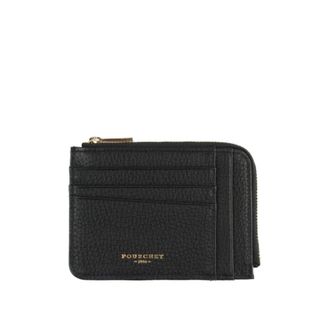 Pourchet Accessoires, Dames, Zwart, ONE Size, Leer, Club Platte Kaarthouder