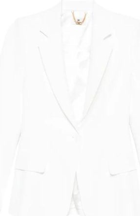 Elisabetta Franchi Giacca Avorio - Dames - Blazers - Wit - L - Leer - Jassen