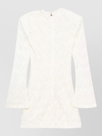 Rotate lace crew neck mini dress long sleeves