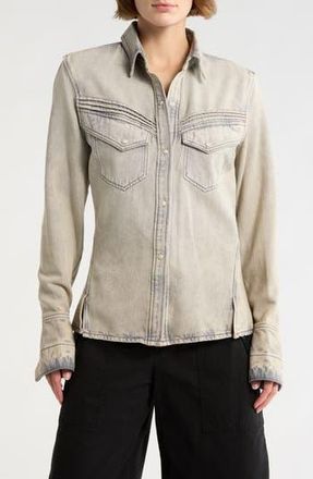 Boss Orange by Hugo Boss Slim Fit Western Snap-Up Denim Shirt in Grey at Nordstrom Rack, Size X-Small