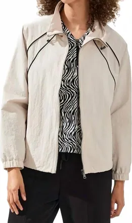Tribal Zip Front Jacket In Sand Dune