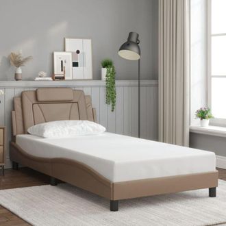 vidaXL Vidaxl - Estructura Cama Sin Colch&oacute;n Cuero Sint&eacute;tico Capuchino 100x200cm