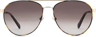 Fossil FOS 2172/G/S 59mm Gradient Navigator Sunglasses in Havana Gold/brown Sf at Nordstrom