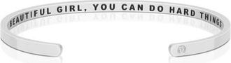 Mantra Beautiful Girl, You Can Do Hard Things bracelet in Inside - Silver at Nordstrom