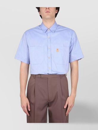 Gucci pocket shirt featuring bear embroidery
