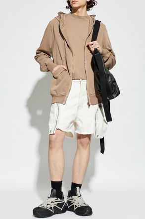 Rick Owens Denim Shorts With Vintage Effect, Mens, Cream