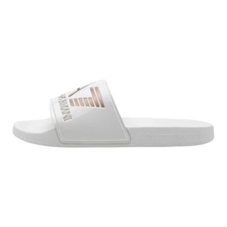 Emporio Armani Sliders, male, White, Size: 12 US Slides With Oversized Logo