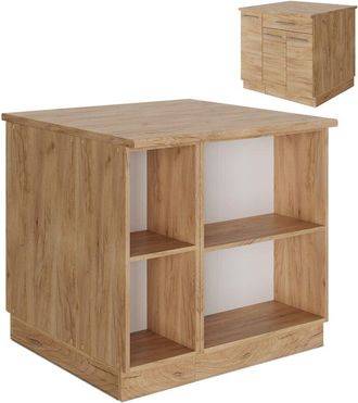 Vicco Isla de cocina Fame-Line, Roble dorado, 90 cm con cajón, sin encimera, Vicco