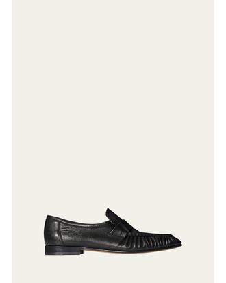 The Row Mens Soft Grained Leather Penny Loafers