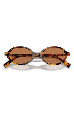 Miu Miu 50mm Oval Sunglasses in Light Havana /Brown at Nordstrom