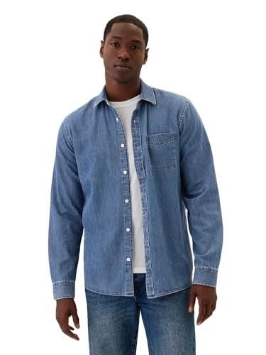Chemise Gap Homme Pur Coton Gris Délavé - Taille S, Manches Courtes, Occasion TBE