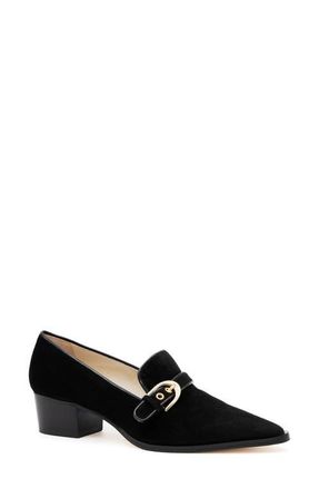 Amalfi By Rangoni Publio Pointed Toe Loafer Pump in Black Cashmere Black Vernice at Nordstrom, Size 9.5
