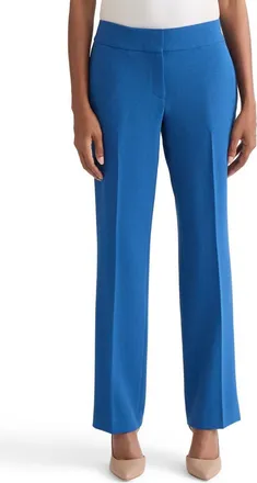 Kasper Ava Stretch Crepe Straight Leg Pants in Blue Night at Nordstrom, Size 16