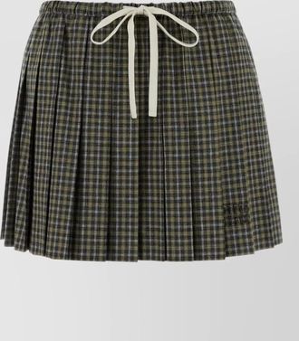 Miu Miu cotton tartan pleated mini skirt