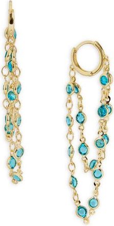 Saachi Crystal Cascade Hoop Earrings in Blue at Nordstrom Rack