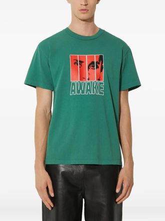 Awake NY graphic-print T-shirt - men - Cotton - L - Green