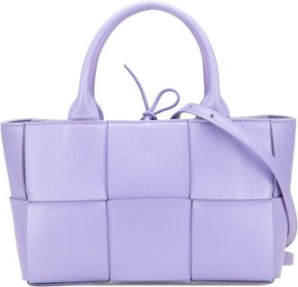 Bottega Veneta Purple Leather Shoulder Bag Tote Bag (Pre-Owned)