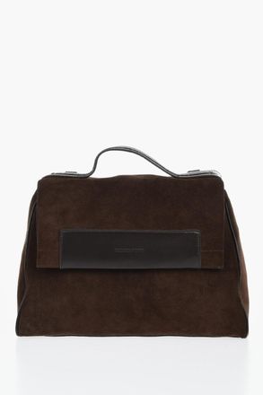 Fabiana Filippi Suede Business Bag with Jewel Handle Fabiana Filippi
