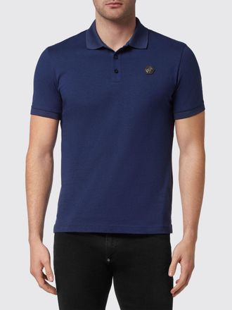 Philipp Plein Polo in cotone a maniche corte con stampa Skull e logo