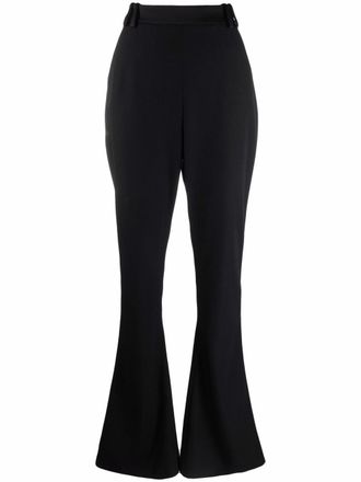 Balmain high-waist bootcut trousers - women - Viscose/Wool/Viscose/Cotton - 34 - Black