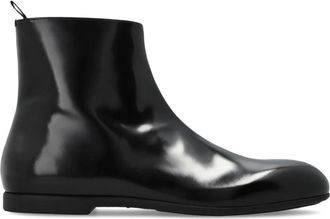 Jil Sander Enkellaars - Heren - Enkellaarsjes - Zwart - 44 EU - Leer - Schoenen