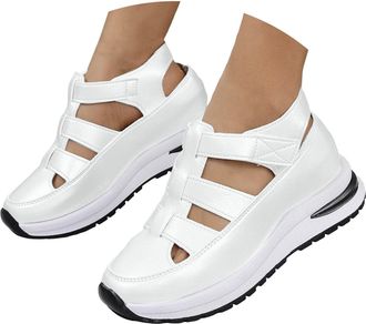 Generic Orthopedic Sandals for Women 2026, Comfortable Sandals with Arch Support Closed Toe Platform Sneaker Breathable Hollow Out Wedge for Casual Dress Walk