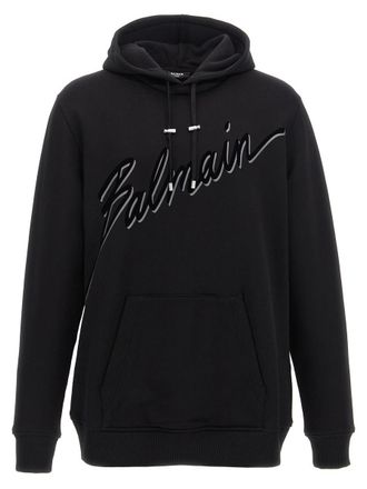 Balmain Velvet Logo Hoodie