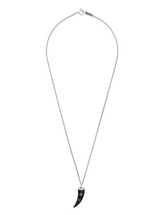 Isabel Marant Maji chain necklace - men - Brass/Buffalo Horn/Tin - One Size - Silver