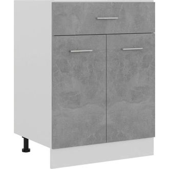 vidaXL Armadio Inferiore Cassetto Grigio Cemento 60x46x81,5Multistrato vidaXL